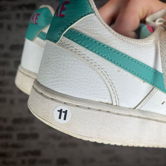 Nike | women white court vision with teal swish - Picture 3 of 11